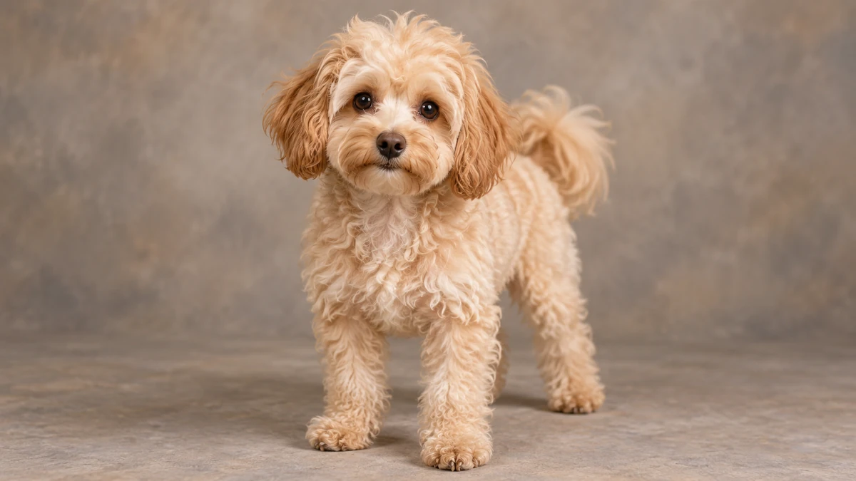 Yorkipoo köpek — krem renk