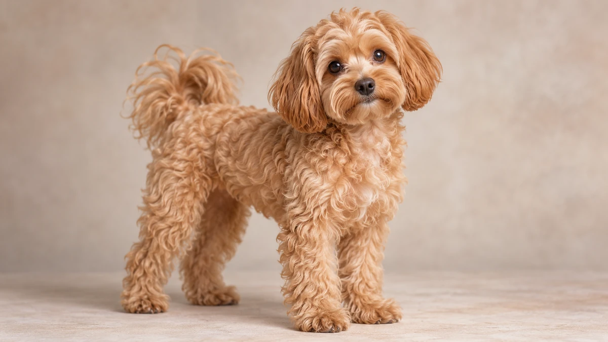 Yorkipoo köpek — kayısı (apricot) renk